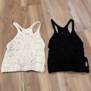 Free People Movement Double Lined Crochet Overlay Crop Tank Bundle-Size XS/S